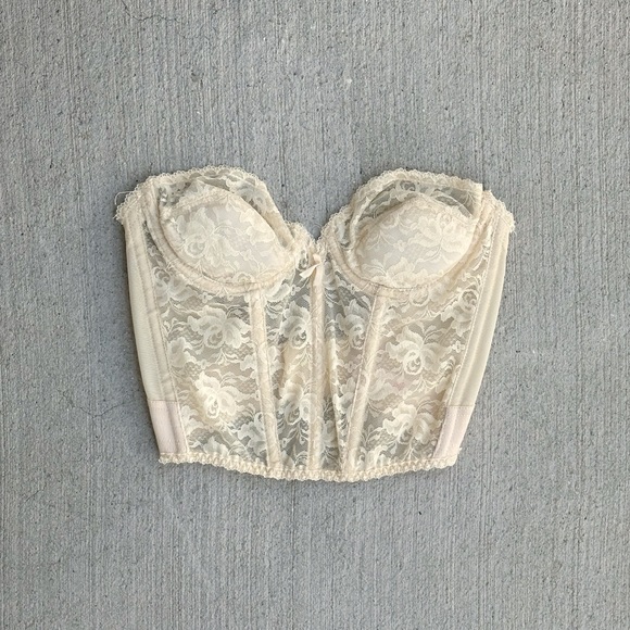 vintage cream lace corset - Picture 1 of 5